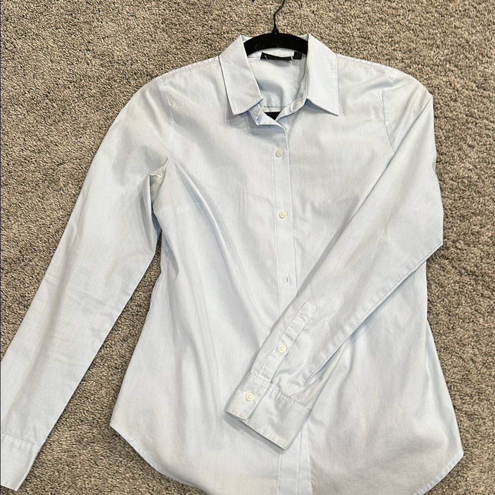 Light Blue and White Striped Women’s  Dress Shirt